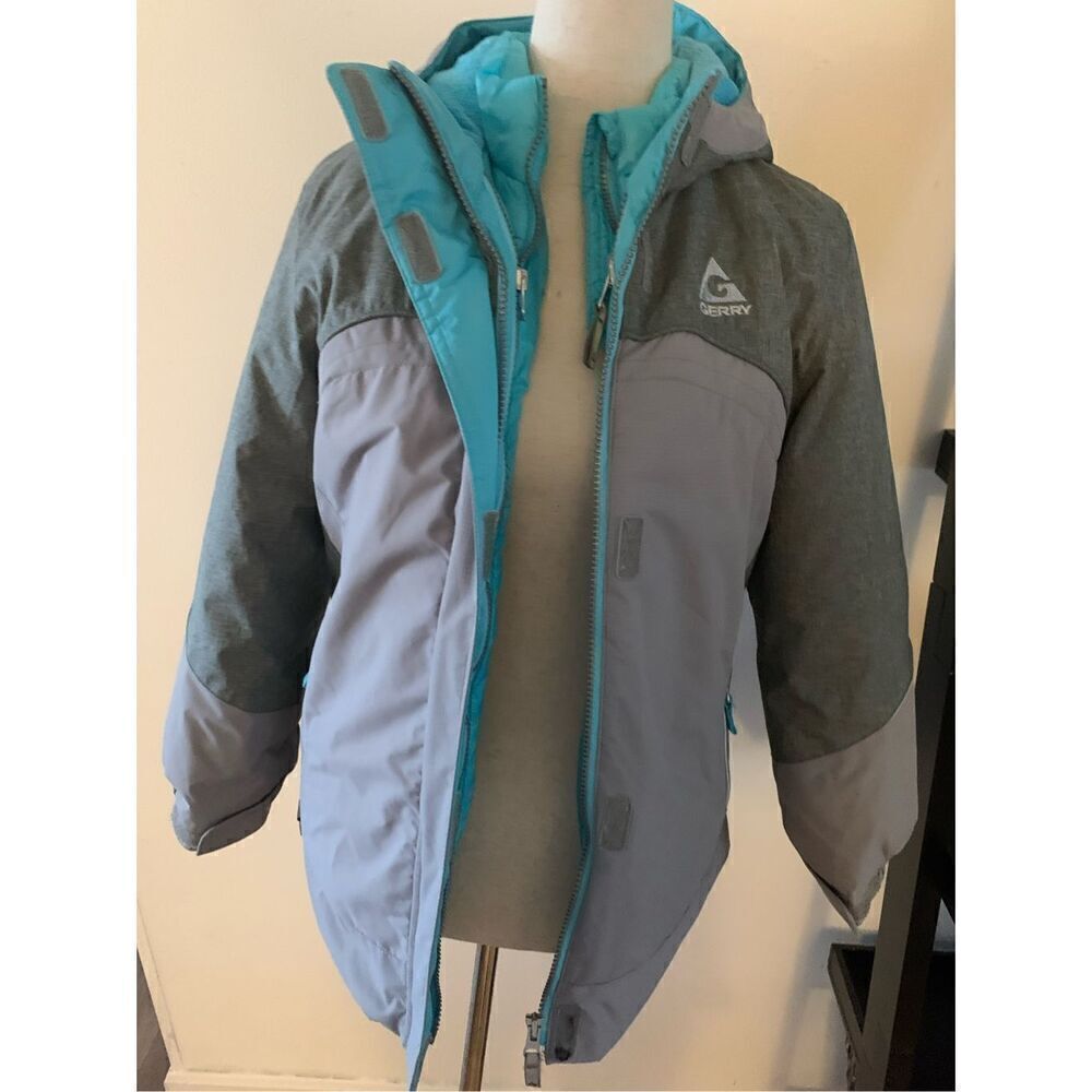 Gerry kids jacket size m 10/12 gray blue